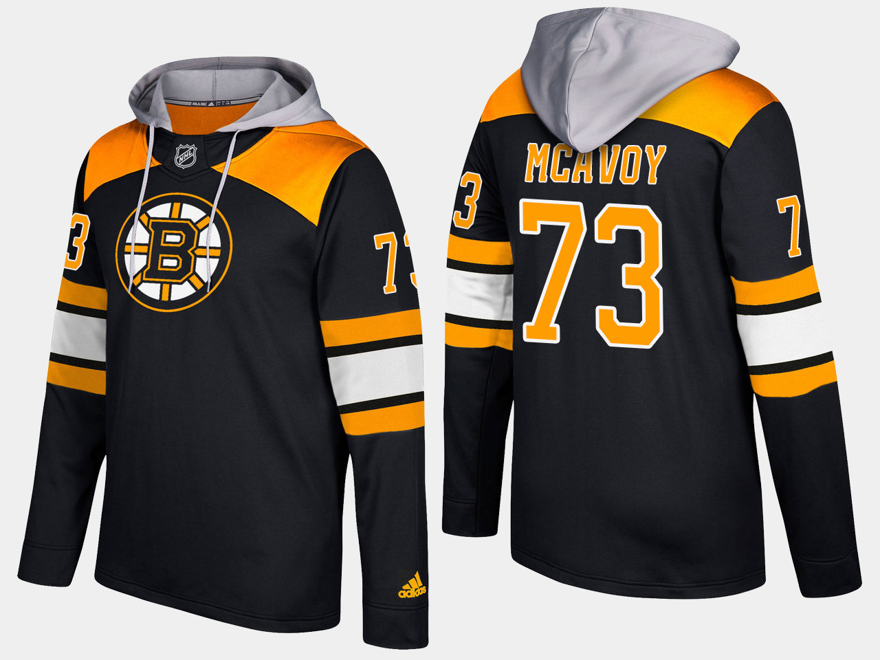 Men NHL Boston bruins #73 charlie mcavoy  black hoodie